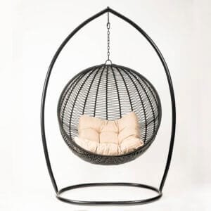 COL 1-2 CÍRCULO SENCILLO EN VINIL NEGRO CON BASE OVALADA 1 Columpio Circulo